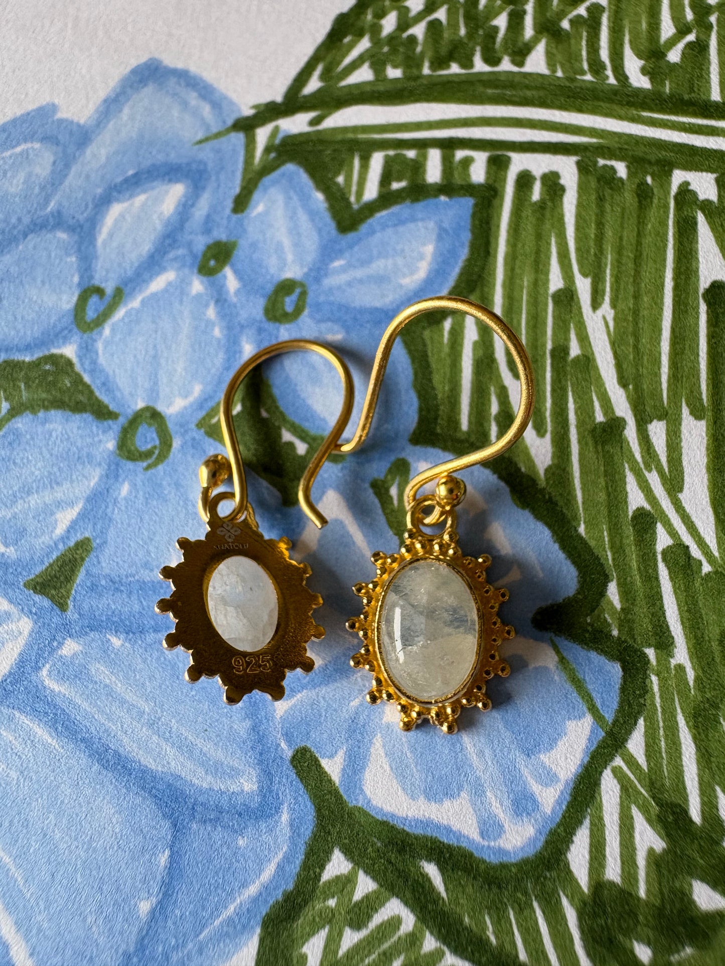 Autour Moonstone Small Drop Earrings