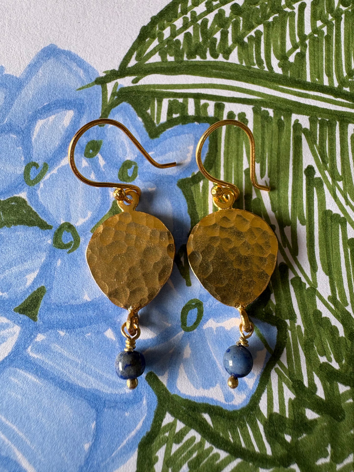 Bahri Drop Earrings with Lapis Lazuli stone