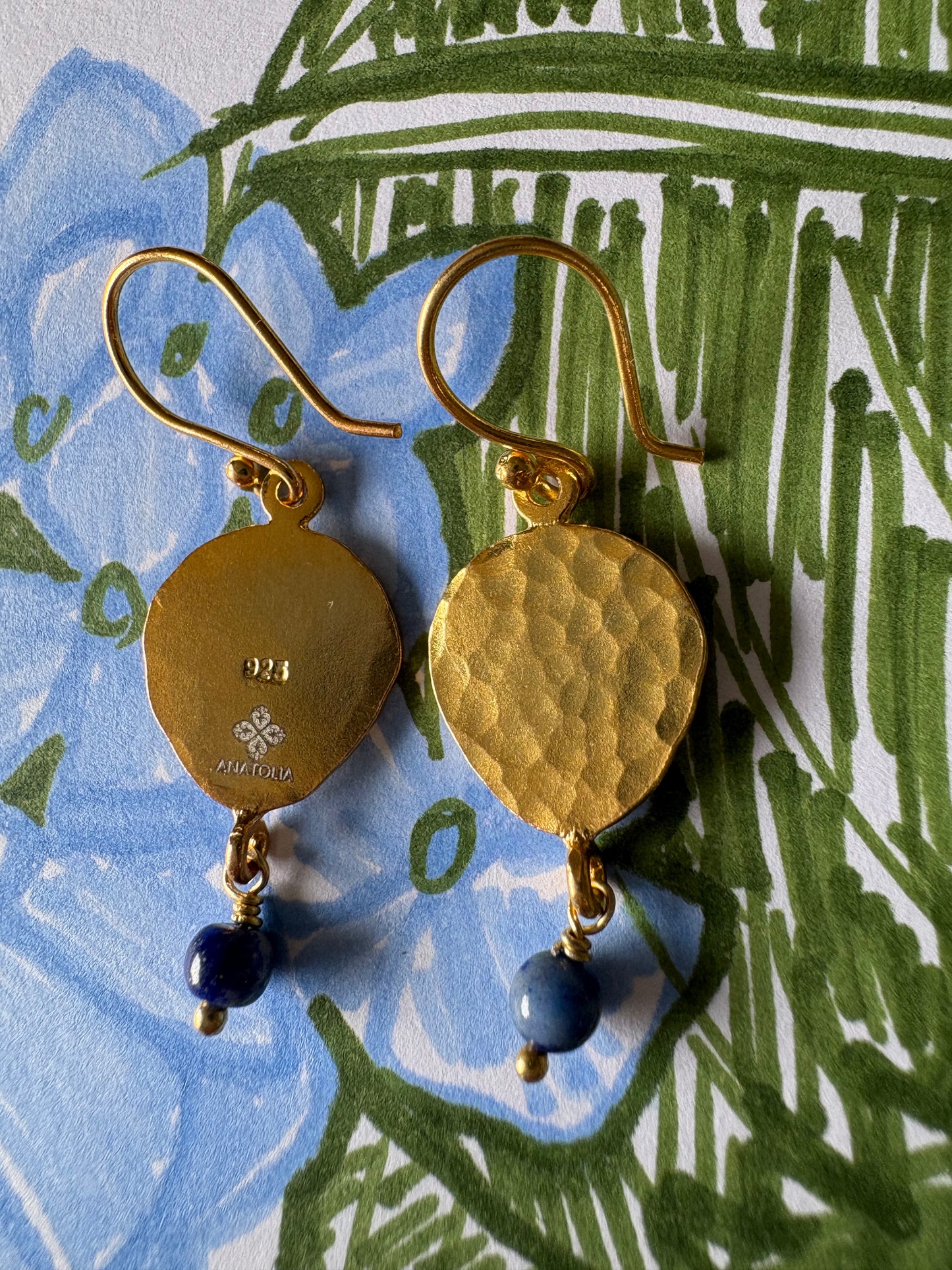 Bahri Drop Earrings with Lapis Lazuli stone