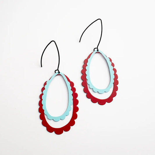Denz earrings - Midi Double Scallop Hoops