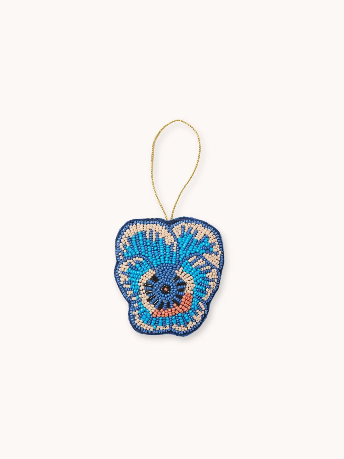 Bonnie and Neil Beaded Pansy Decoration - Blue