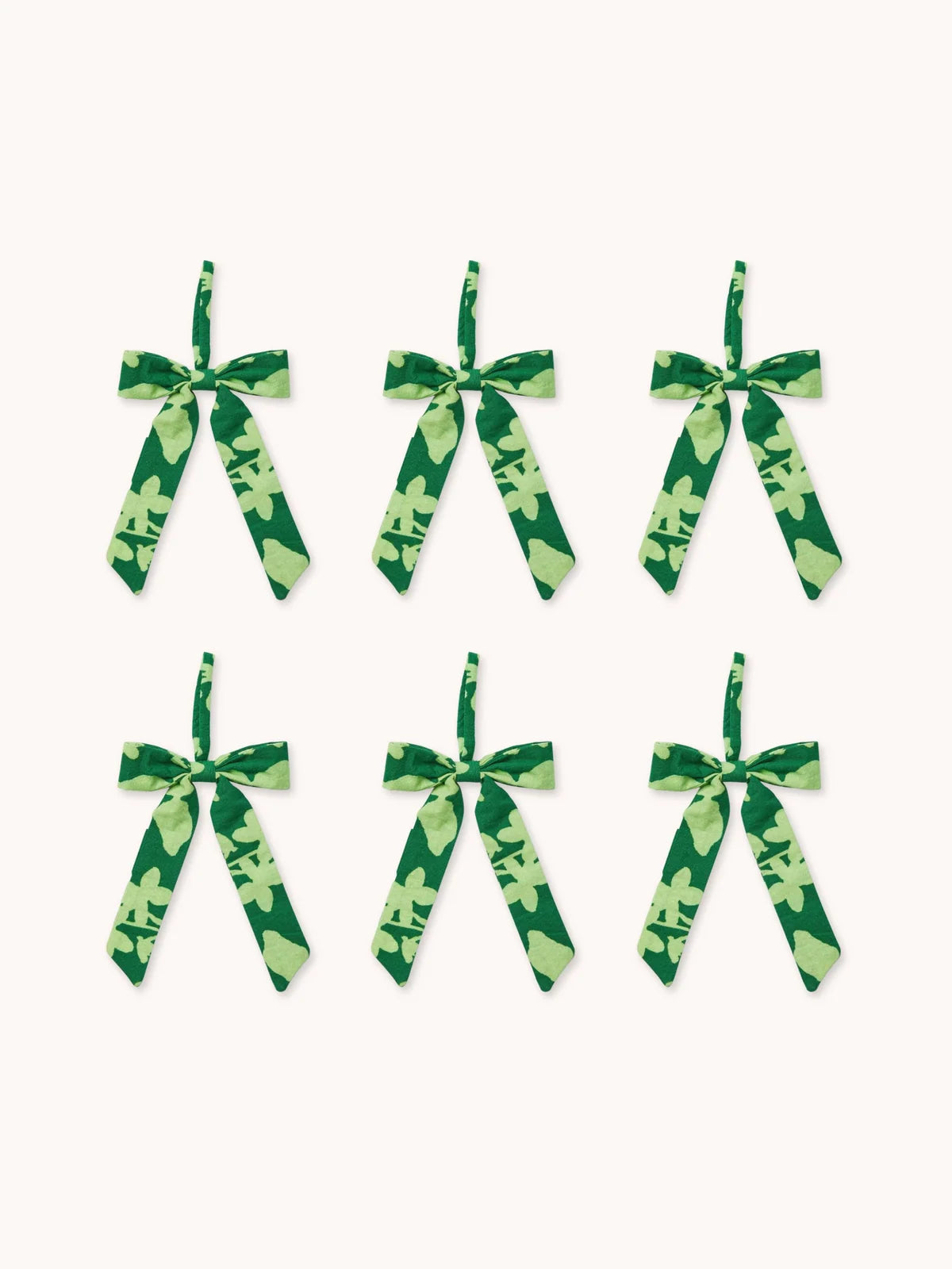Bonnie and Neil Linen Bow Decoration Set - Green Floral