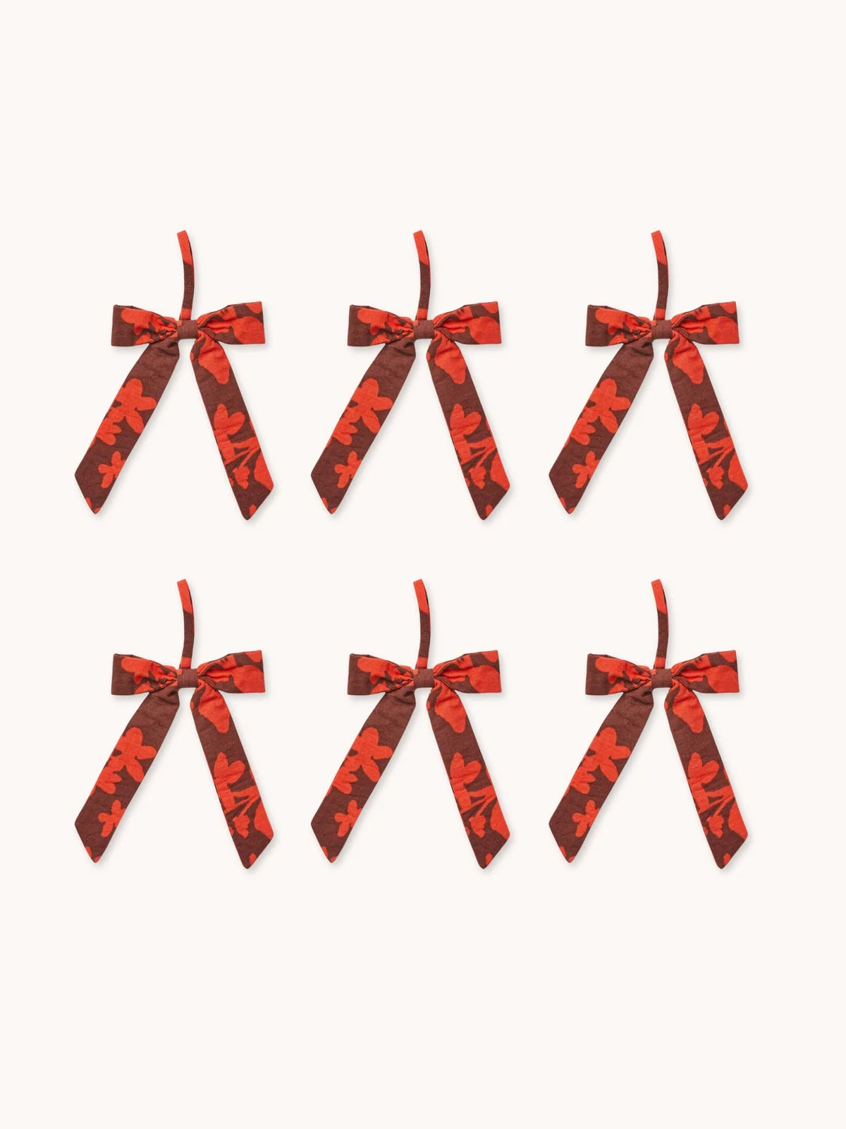 Bonnie and Neil Linen Bow Decoration Set - Rust Floral