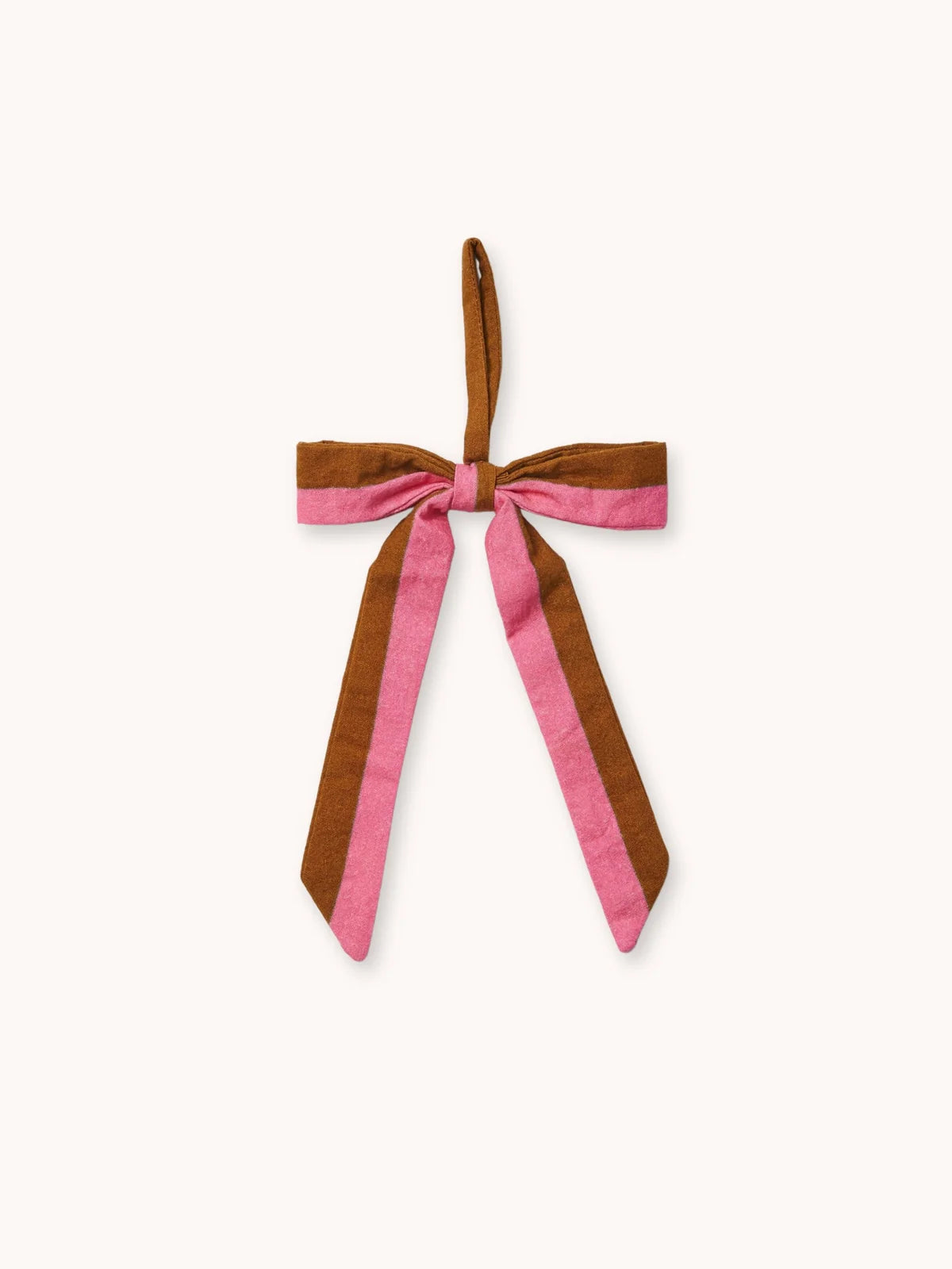 Bonnie and Neil Linen Bow Decoration Set - Pink/Tan Stripe