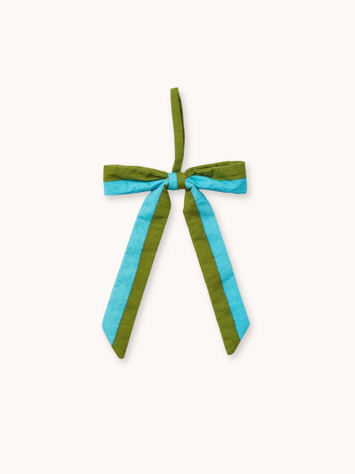 Bonnie and Neil Linen Bow Decoration Set - Blue/Green Stripe