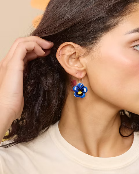 Togetherness Ceramic Mini Hoops - Pansy