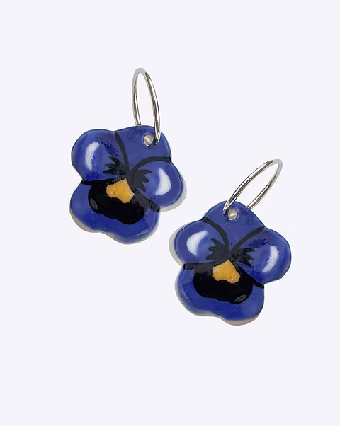 Togetherness Ceramic Mini Hoops - Pansy