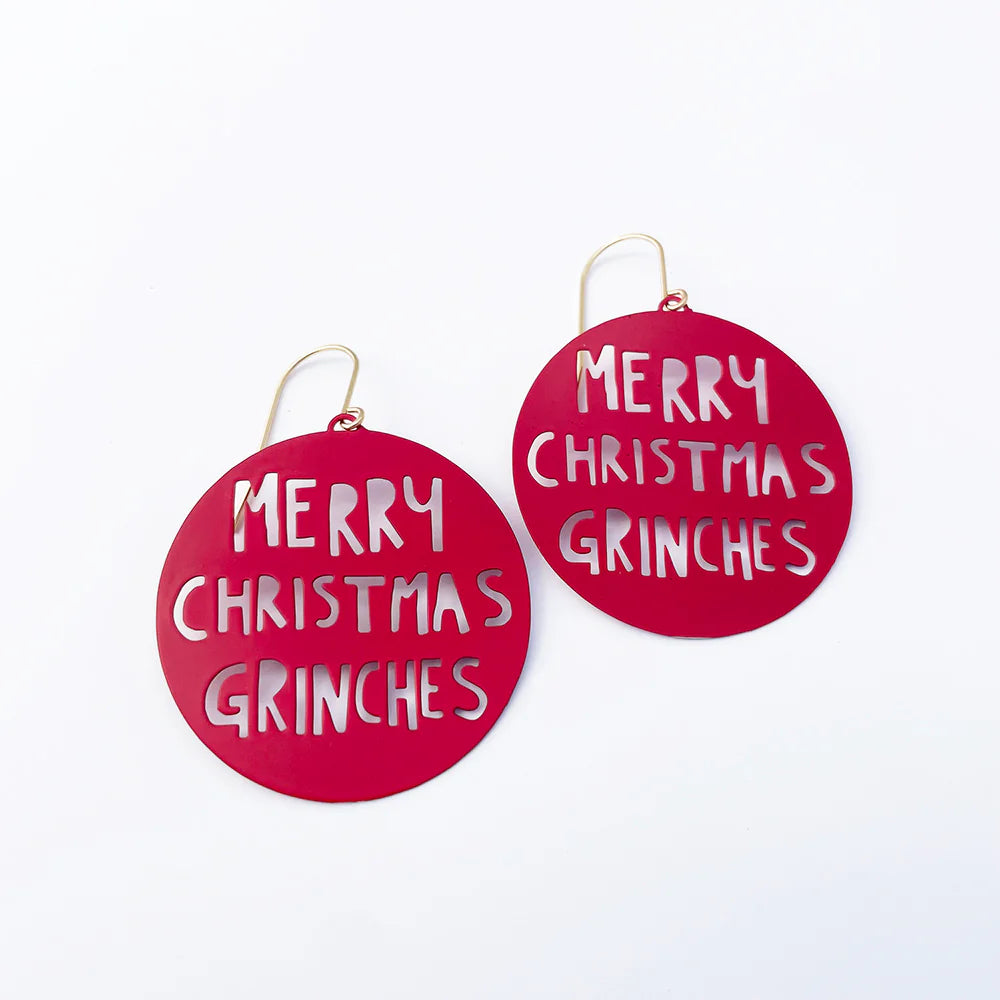 Denz Merry Christmas Grinches Earrings