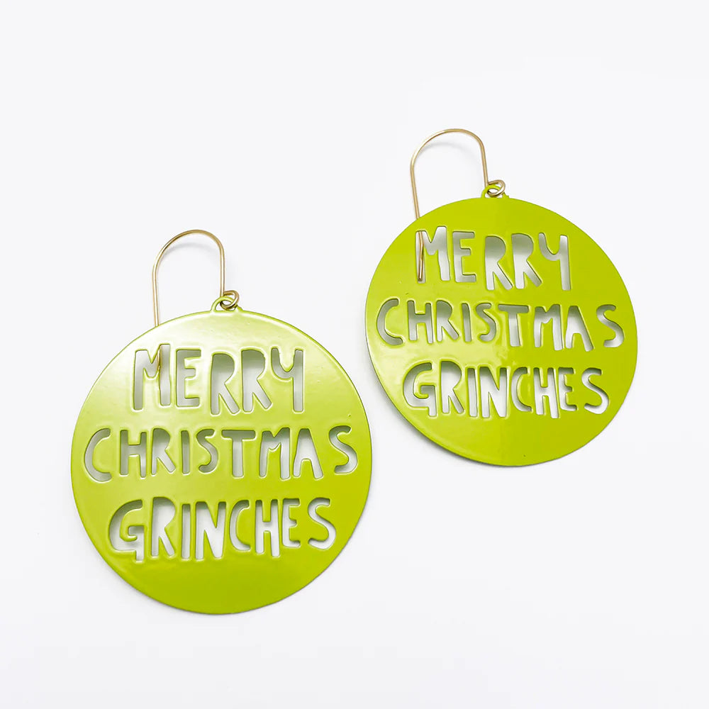 Denz Merry Christmas Grinches Earrings