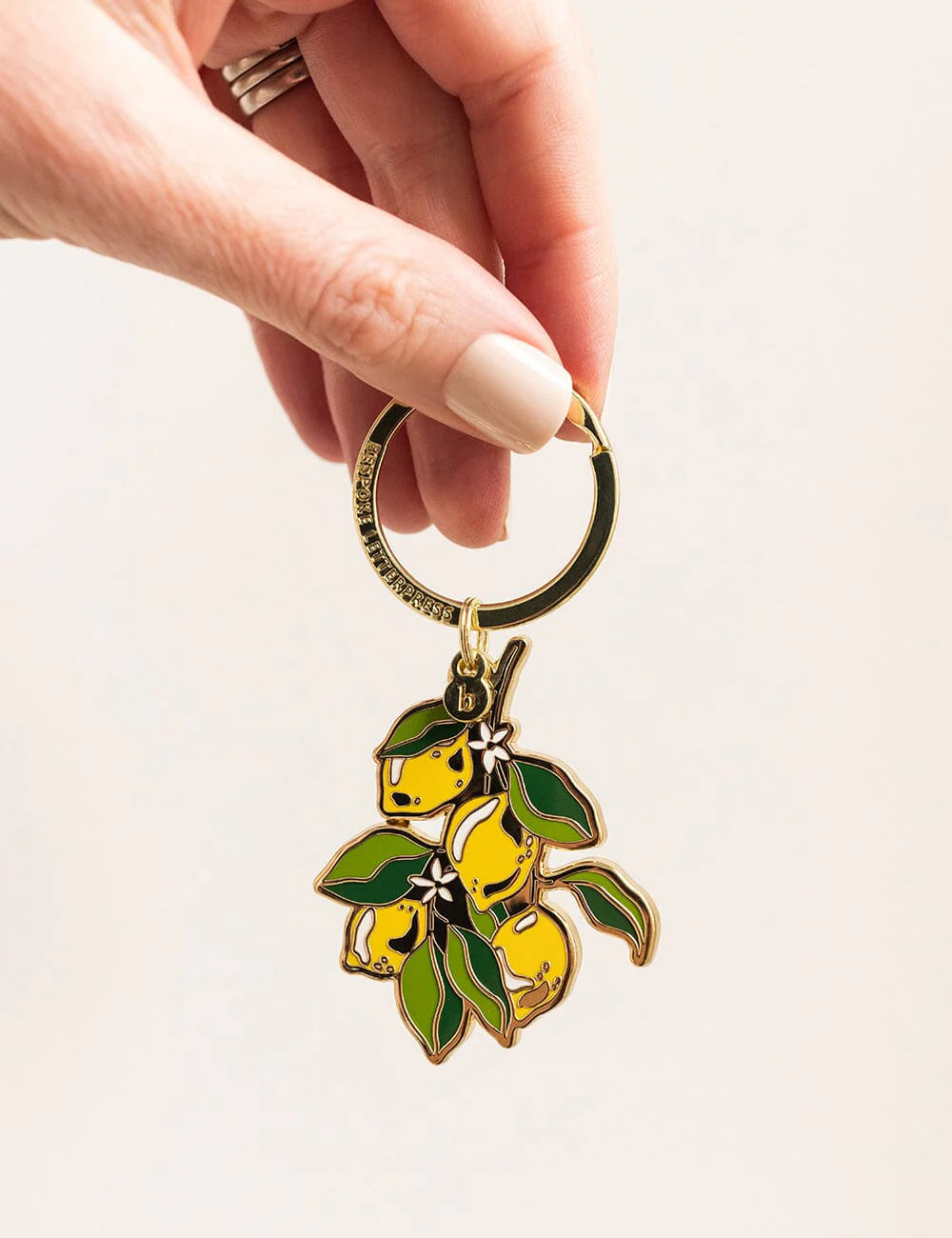 Bespoke Fine Lemon Enamel Keyring