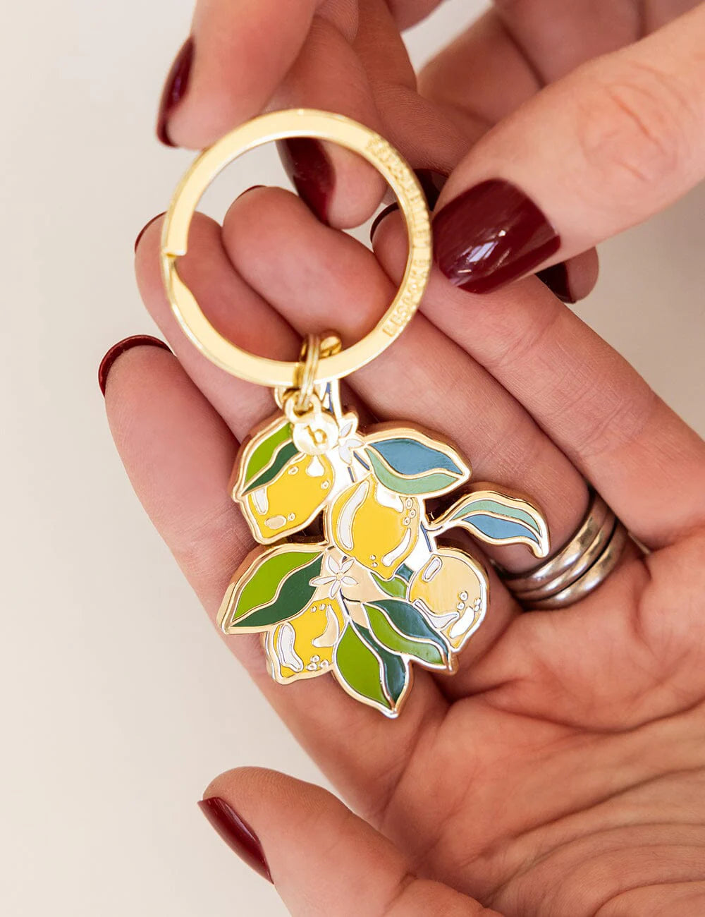 Bespoke Fine Lemon Enamel Keyring
