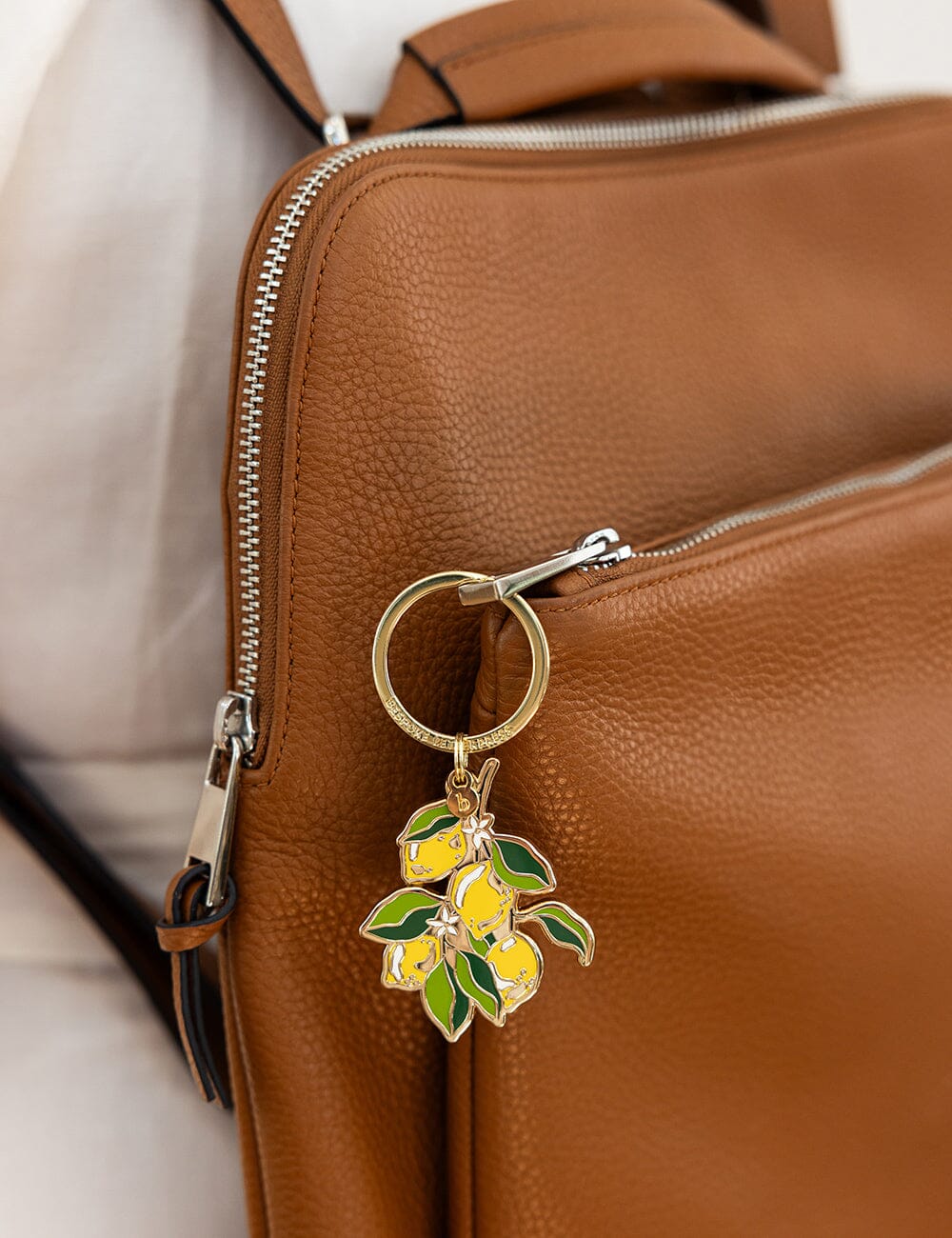 Bespoke Fine Lemon Enamel Keyring