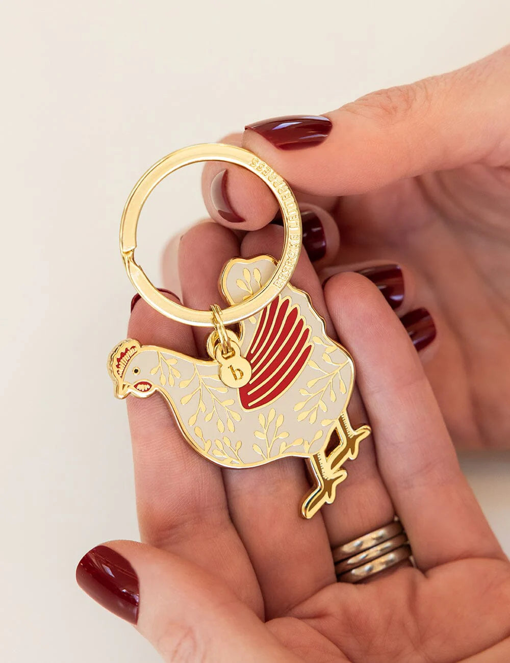 Bespoke Fine Chicken Enamel Keyring