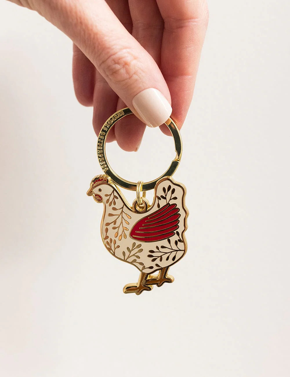 Bespoke Fine Chicken Enamel Keyring