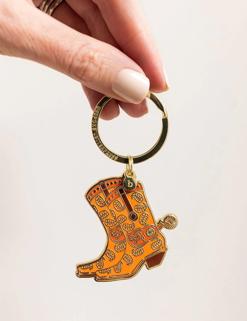 Bespoke Fine Cowgirl Boots Enamel Keyring