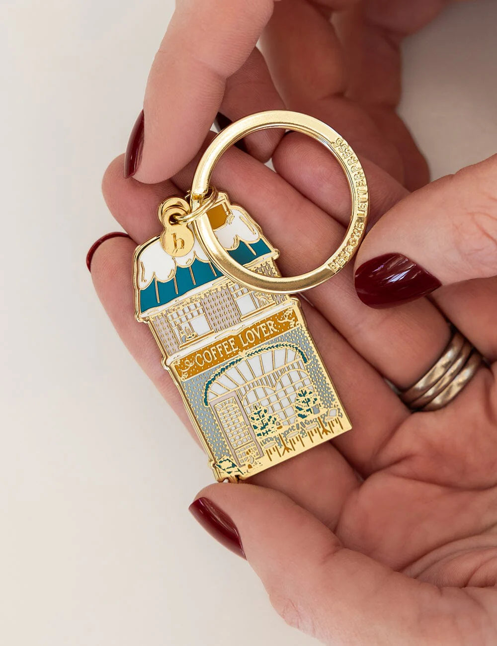 Bespoke Fine Coffee Lover Enamel Keyring