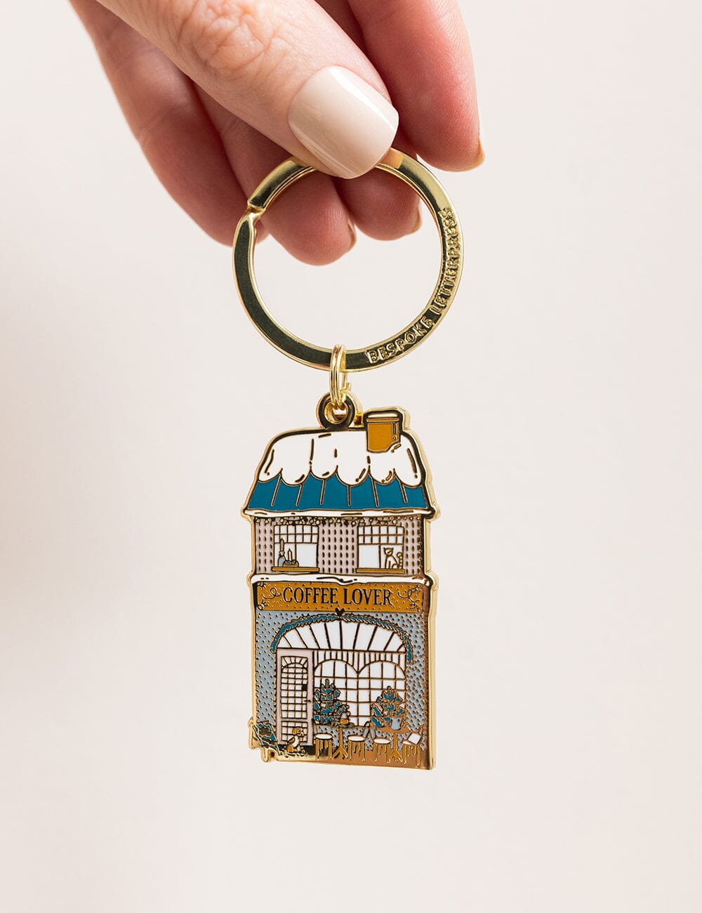 Bespoke Fine Coffee Lover Enamel Keyring