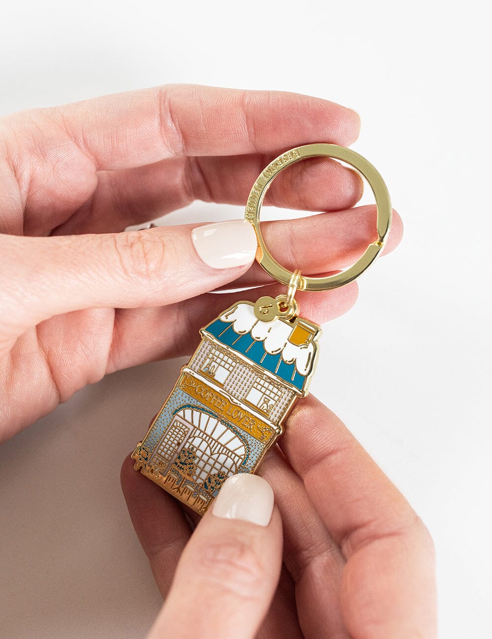 Bespoke Fine Coffee Lover Enamel Keyring
