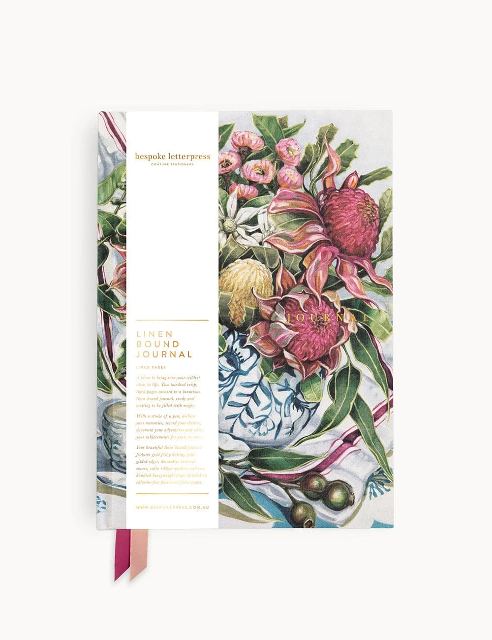 Linen Journal - Waratah in Blue