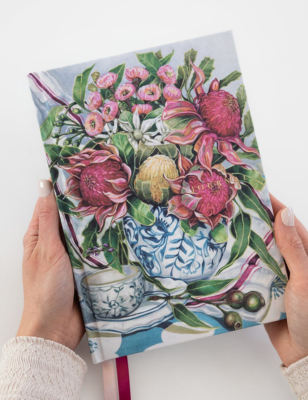 Linen Journal - Waratah in Blue