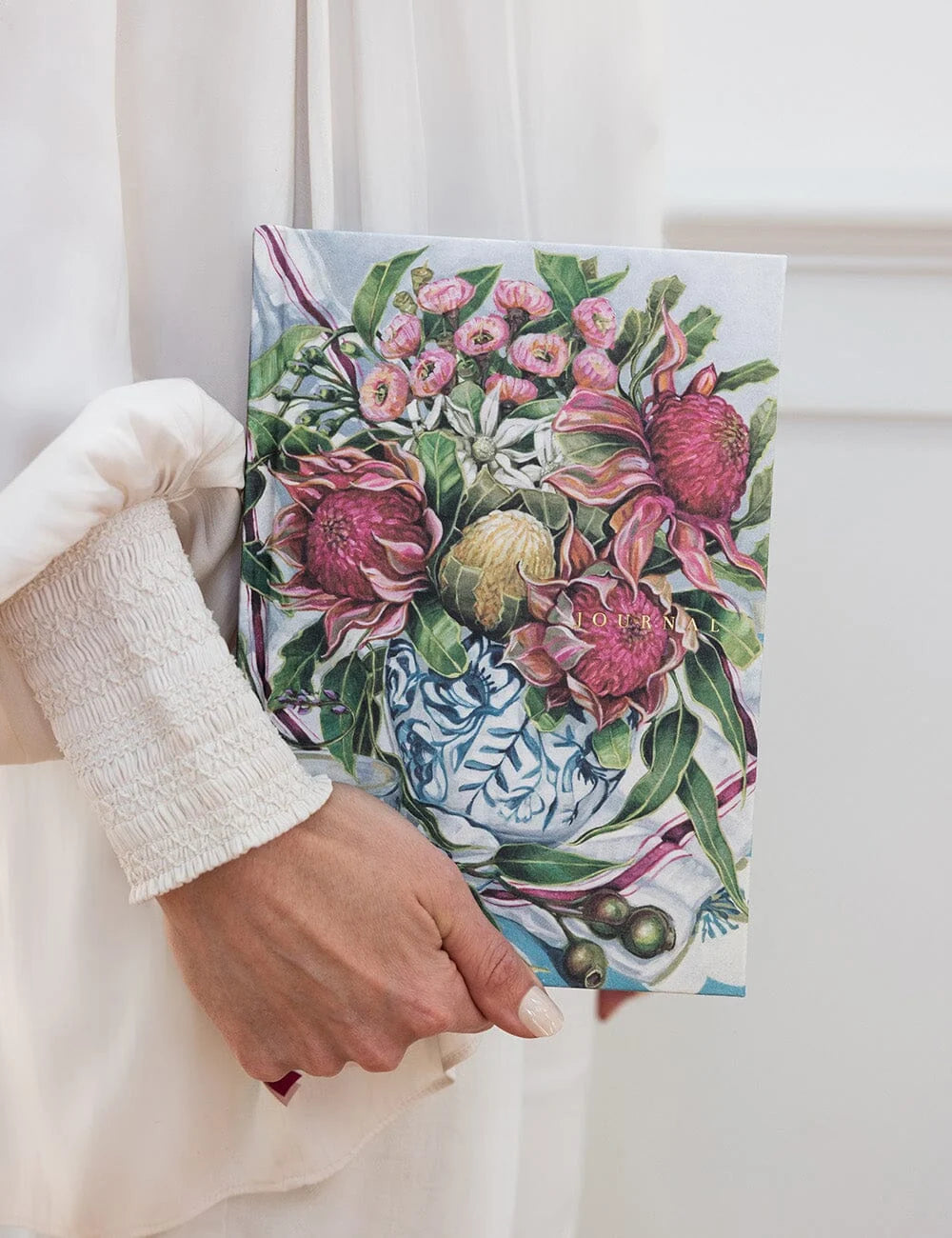Linen Journal - Waratah in Blue
