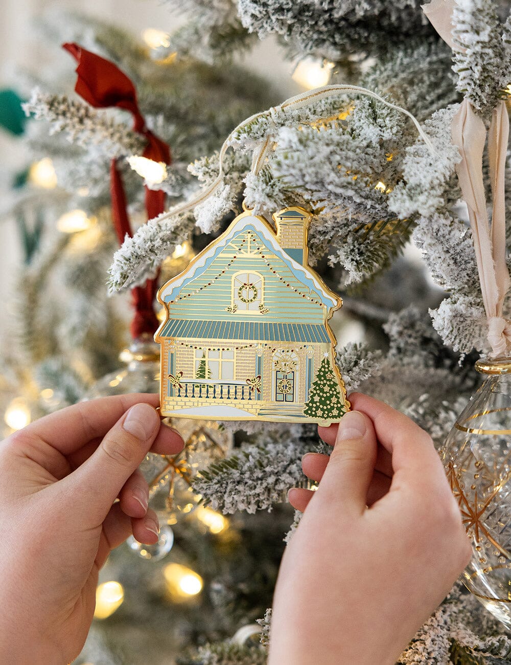 Bespoke Enamel Christmas House Ornament