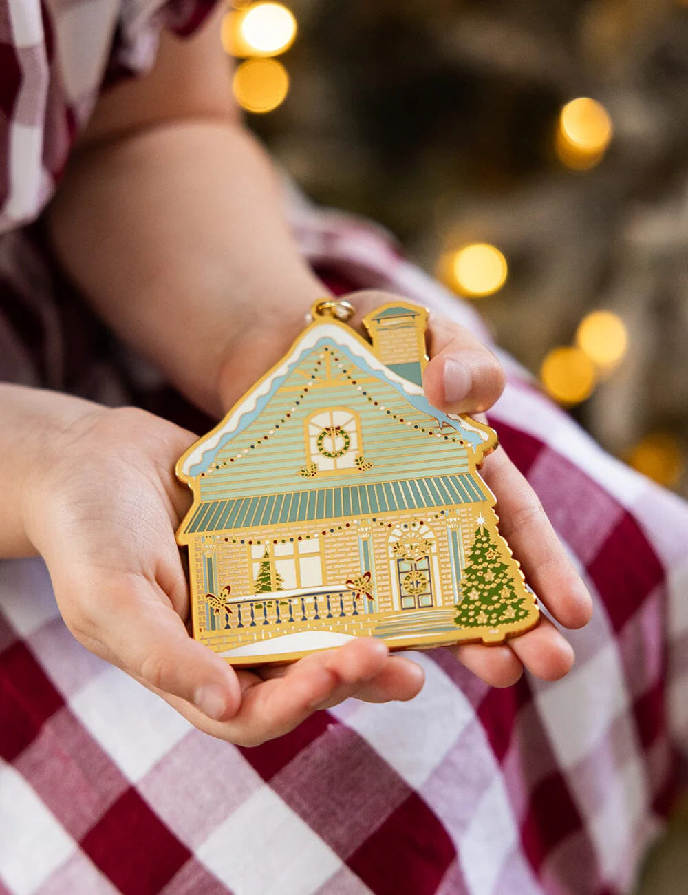 Bespoke Enamel Christmas House Ornament