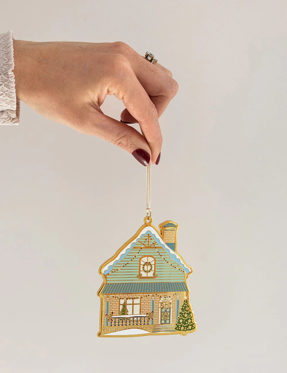 Bespoke Enamel Christmas House Ornament