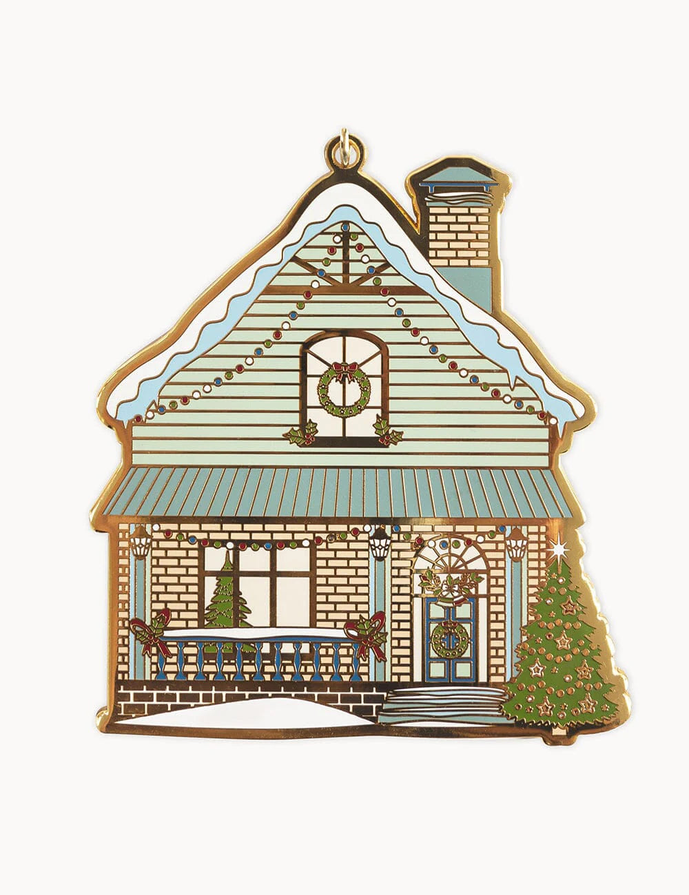 Bespoke Enamel Christmas House Ornament