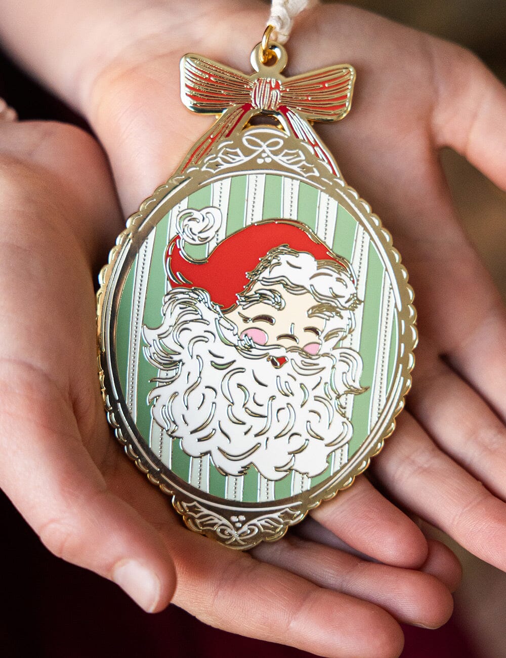 Santa Picture Frame Enamel Ornament