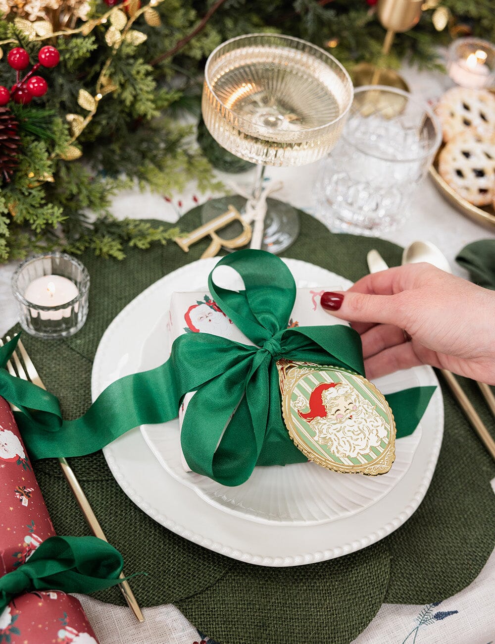 Santa Picture Frame Enamel Ornament
