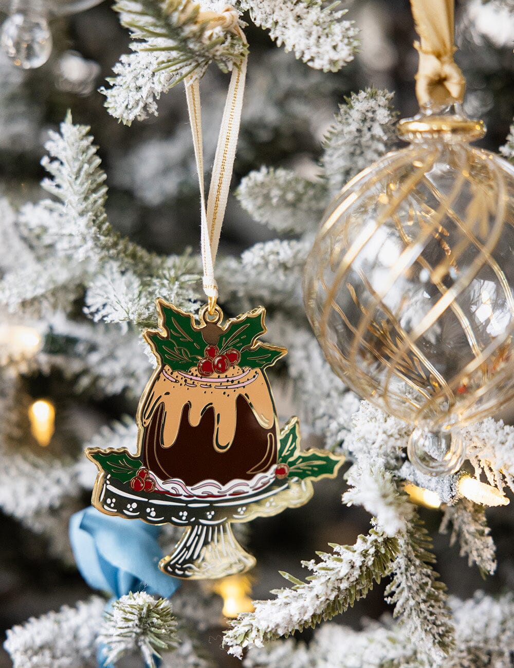 Christmas Pudding Enamel Ornament