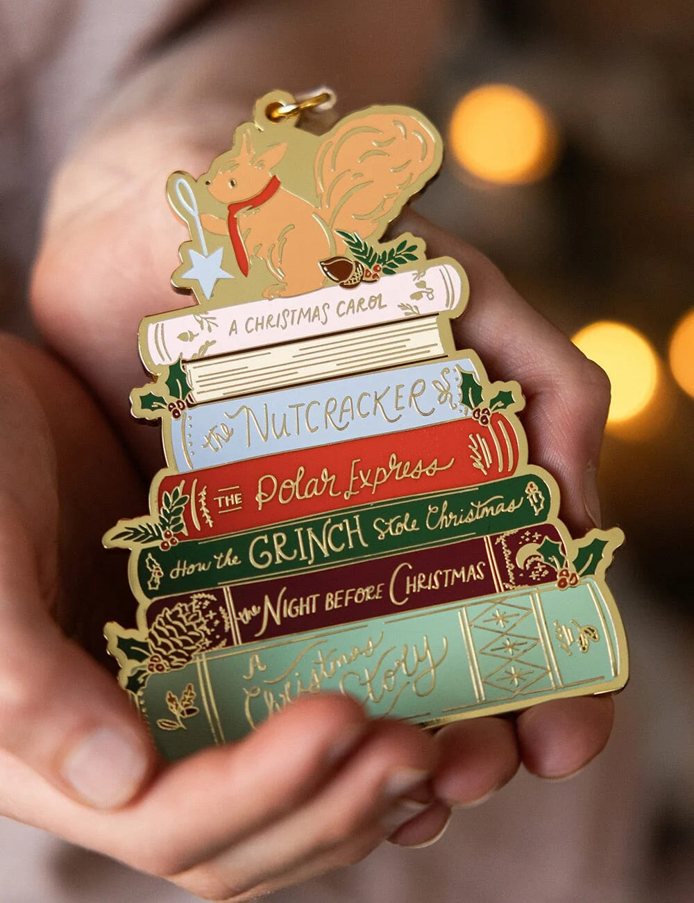 Christmas Books Enamel Ornament