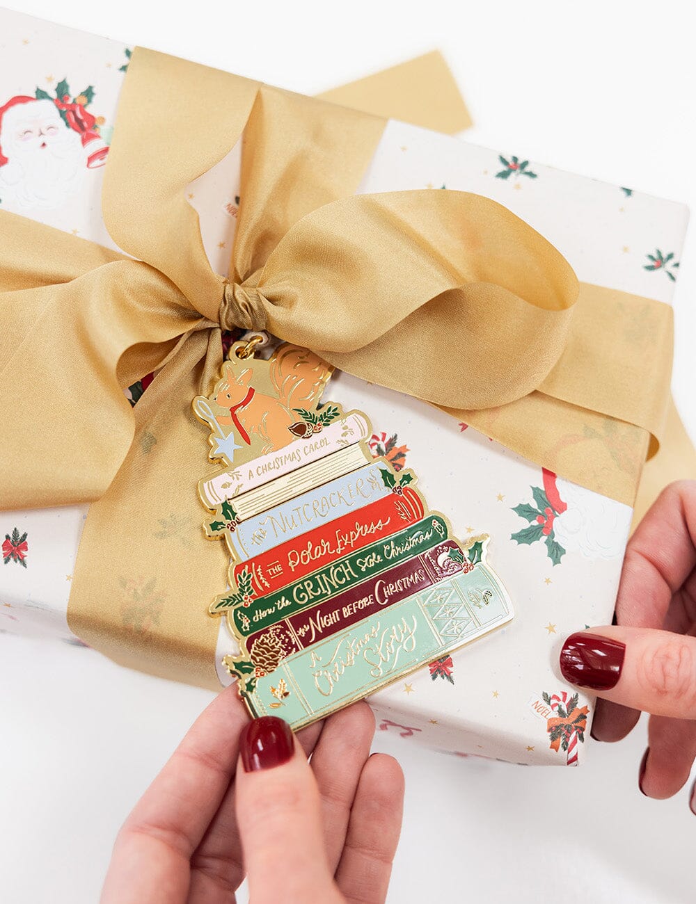 Christmas Books Enamel Ornament