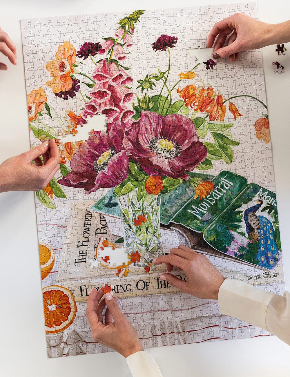 Bespoke 1000 Piece Jigsaw Puzzle - Poppies and Foxglove