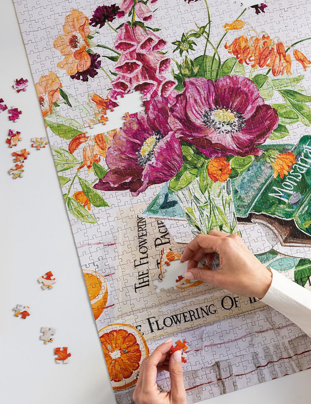 Bespoke 1000 Piece Jigsaw Puzzle - Poppies and Foxglove