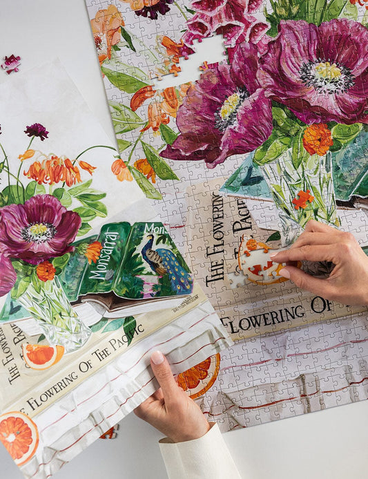 Bespoke 1000 Piece Jigsaw Puzzle - Poppies and Foxglove