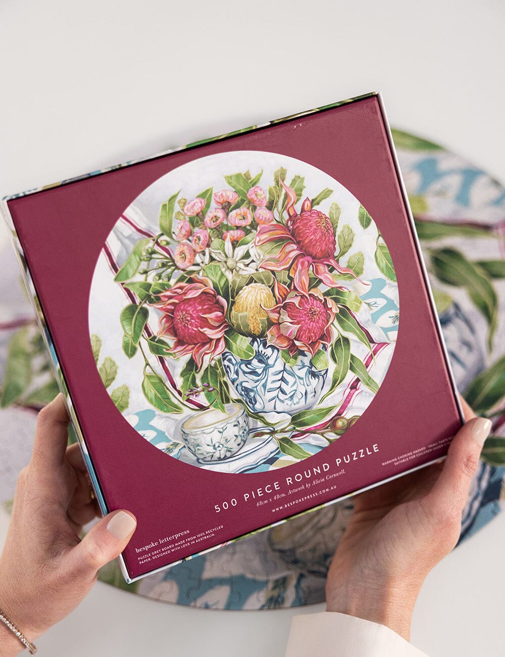 Waratah in Blue 500 piece Puzzle