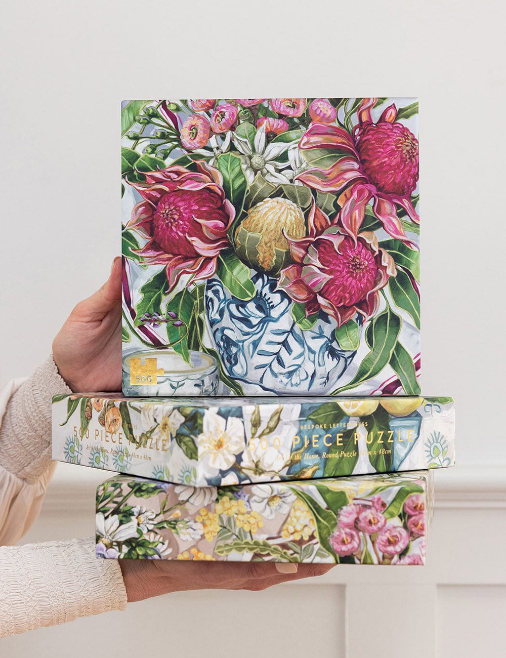 Waratah in Blue 500 piece Puzzle