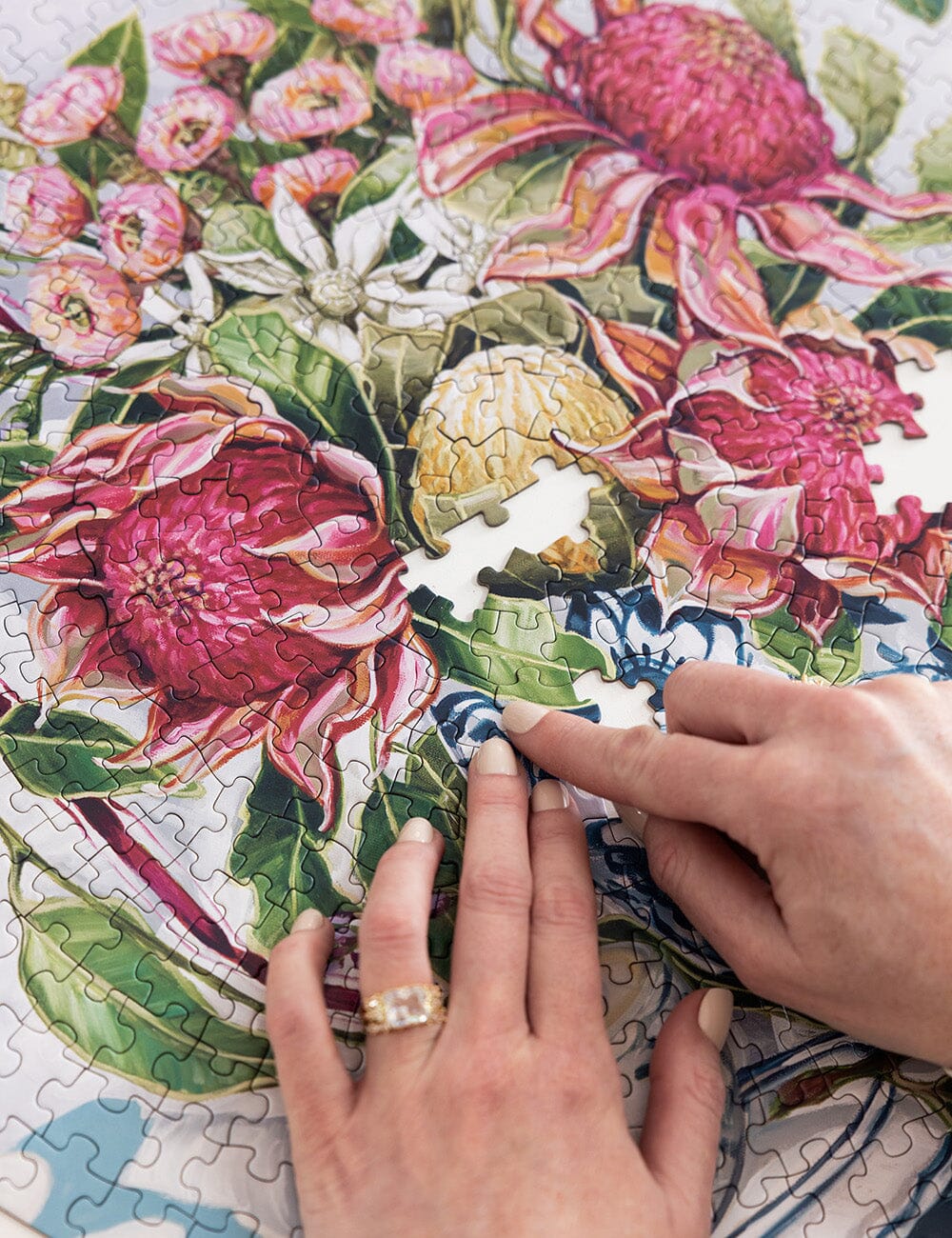 Waratah in Blue 500 piece Puzzle