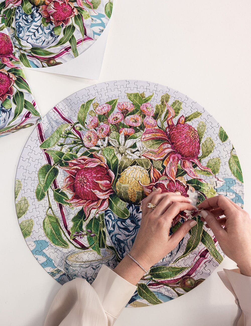 Waratah in Blue 500 piece Puzzle