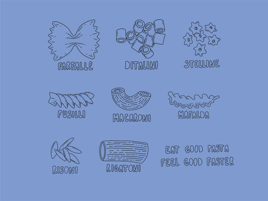 Lily Upton Pasta Shapes Stick and Stitch - Various Colours