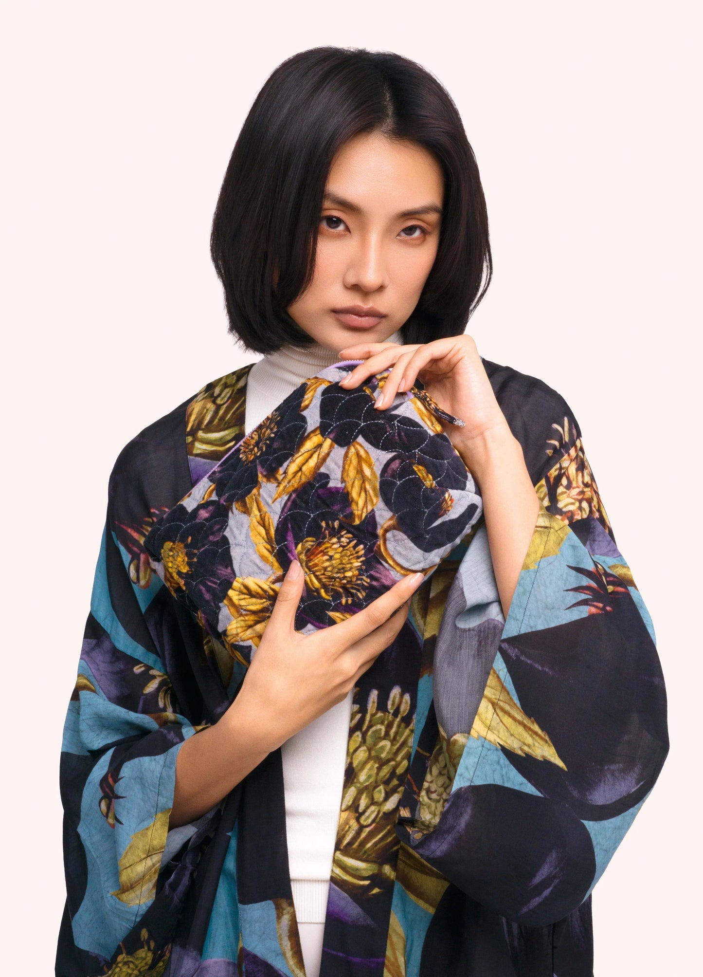 POWDER Quilted Velvet Hellebore Wash Bag