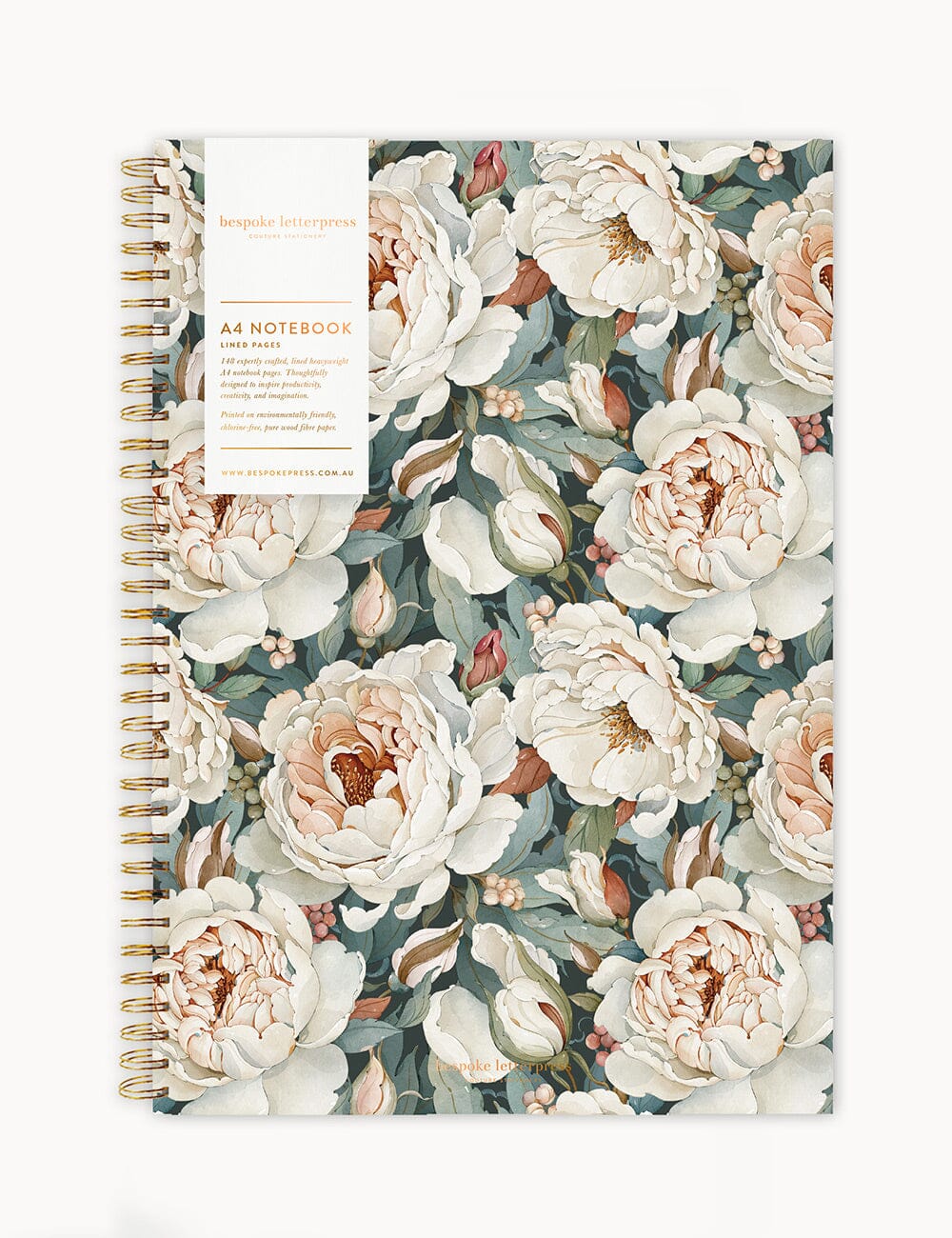 Ringbound A4 Notebook - Heritage Roses