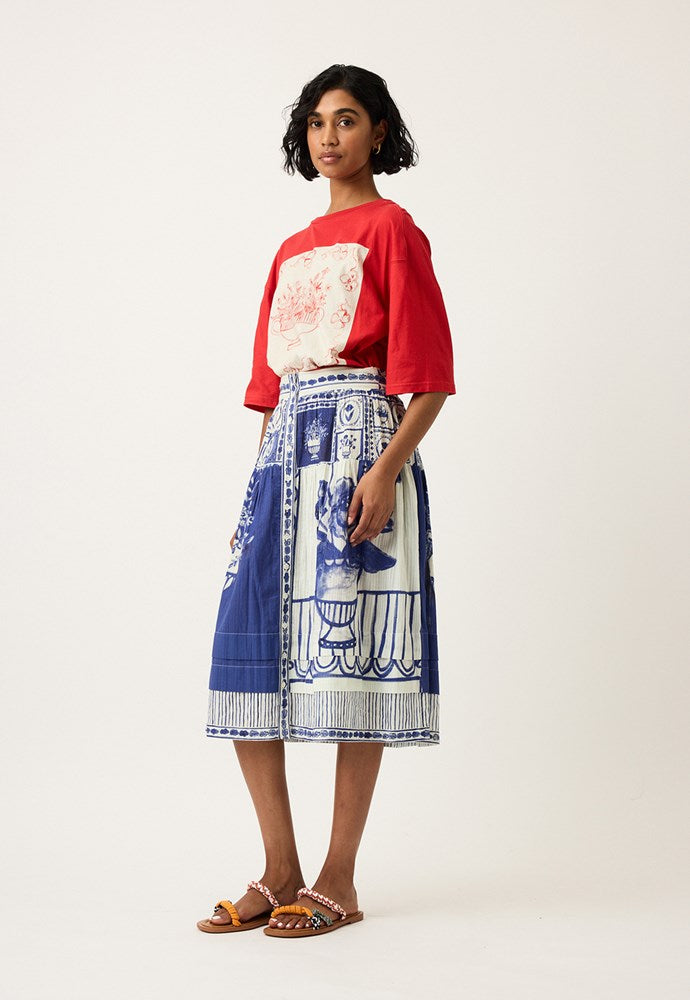 Nancybird Coco Pintuck Skirt - Lyon Tile