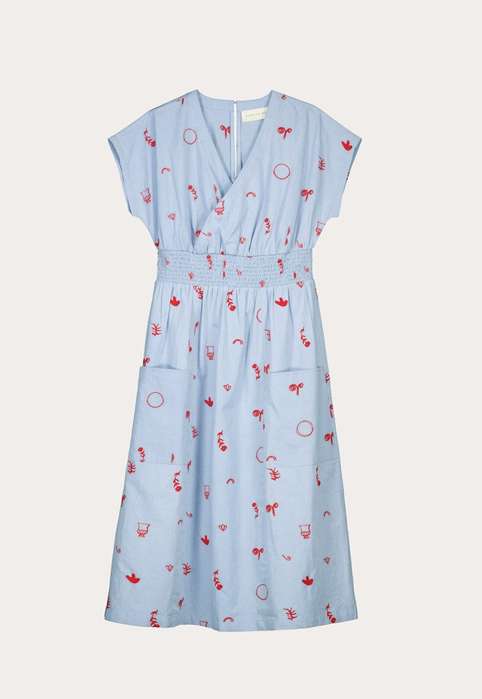 Nancybird Hana Wrap Dress - Motif Embroidery