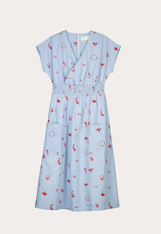 Nancybird Hana Wrap Dress - Motif Embroidery
