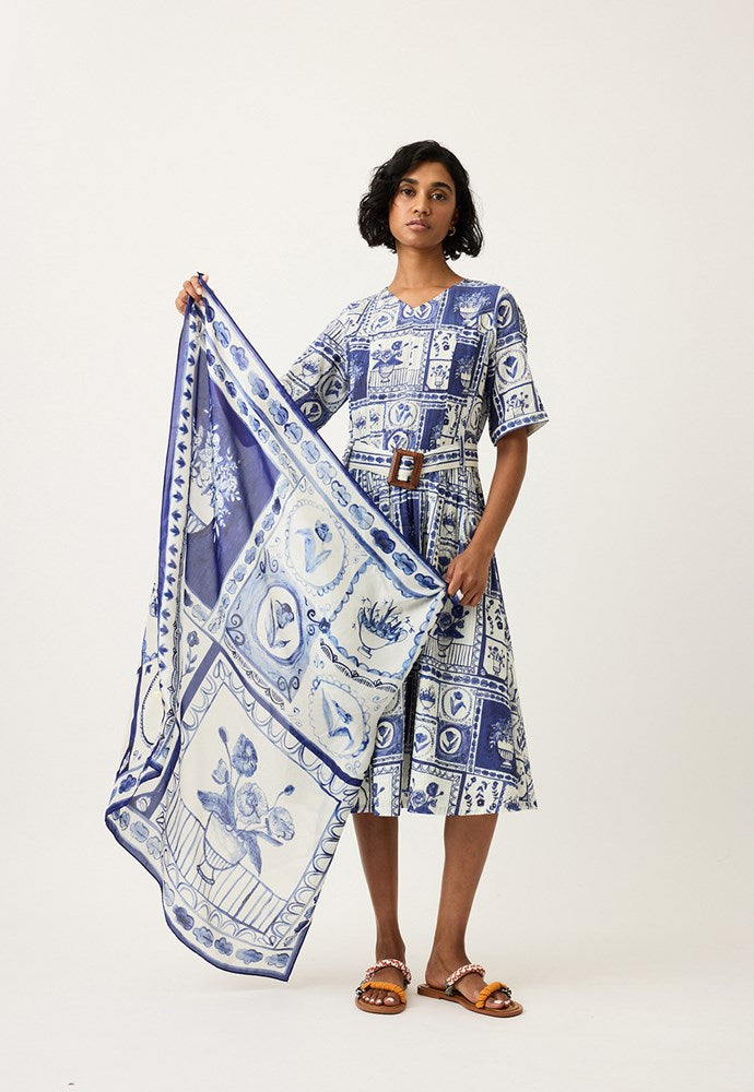 Nancybird Lyon Tile Silk Scarf