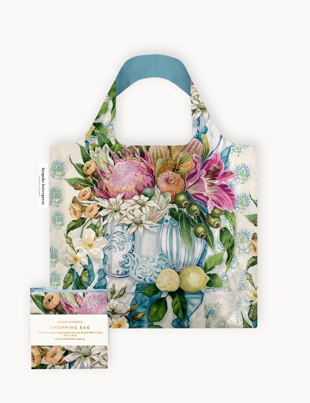 Reusable Shopping Bag - Three Vases with Lemon
