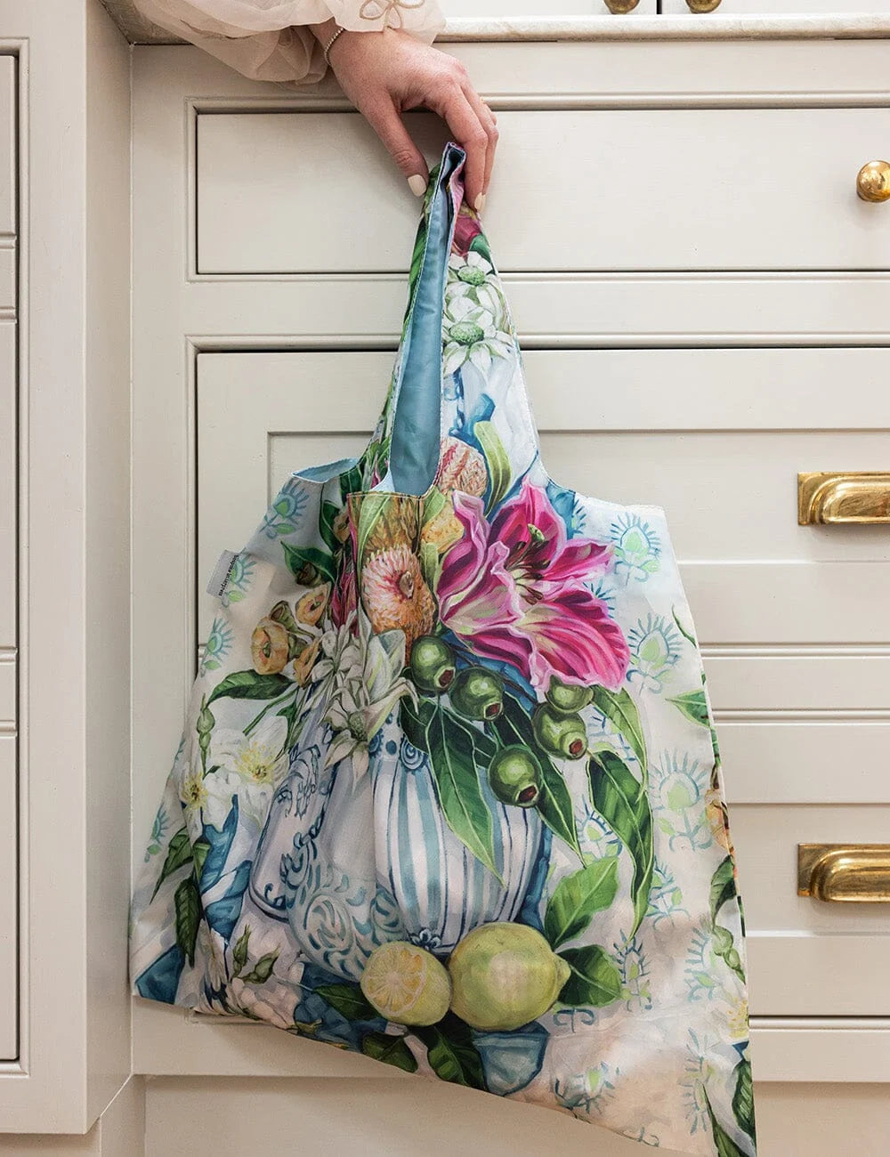 Reusable Shopping Bag - Three Vases with Lemon